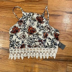 Abercrombie & Fitch Patterned Tie Back Crop Cami